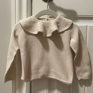 Zara Knit Ruffle Collar Sweater